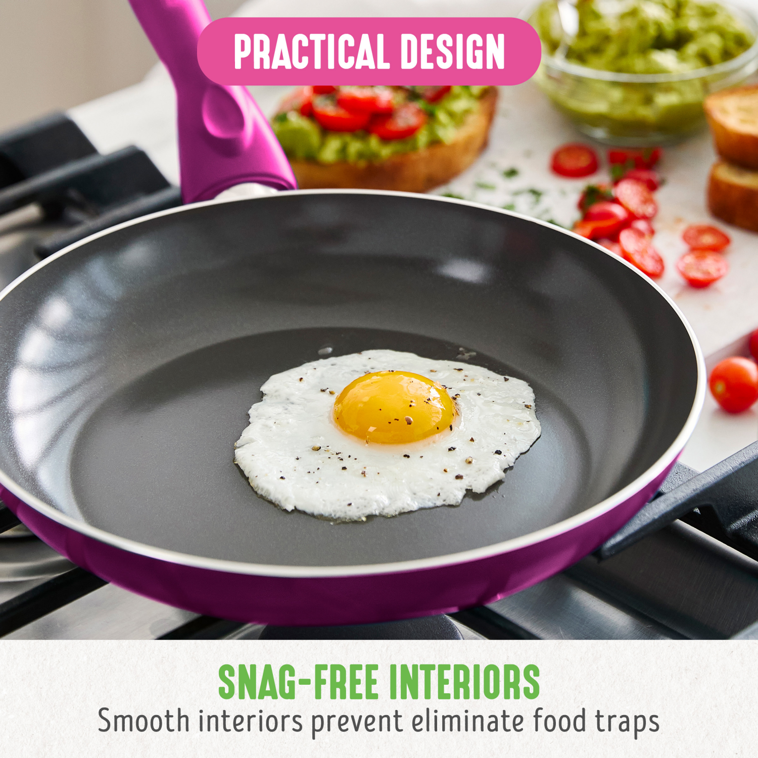 slide 6 of 8, GreenLife Essentials 8" Ceramic Nonstick Aluminum Frying Pan - Bright Pink, 8 in