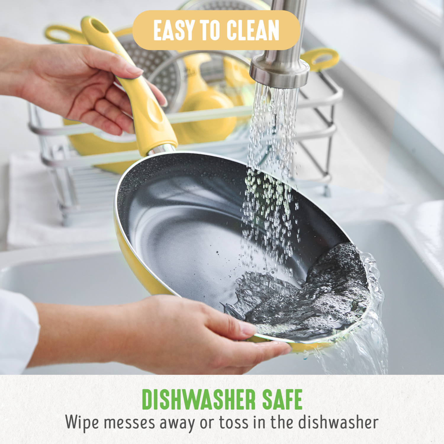 slide 7 of 8, GreenLife Essentials 8" Ceramic Nonstick Aluminum Frying Pan - Light Yellow, 8 in