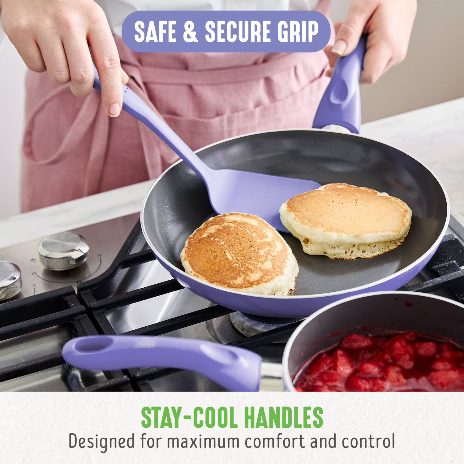 slide 3 of 8, GreenLife Essentials 8" Ceramic Nonstick Aluminum Frying Pan - Veri Peri, 8 in