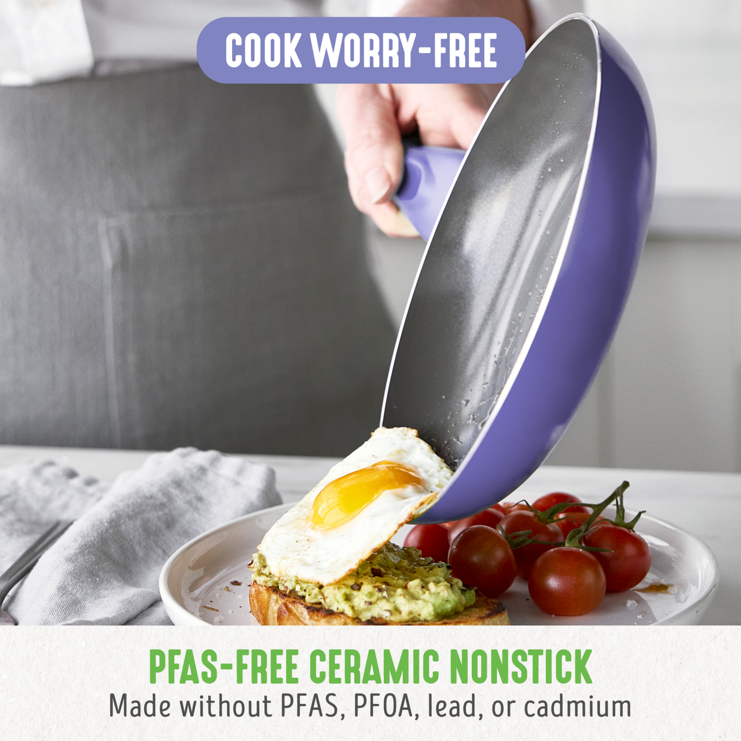 slide 4 of 8, GreenLife Essentials 8" Ceramic Nonstick Aluminum Frying Pan - Veri Peri, 8 in