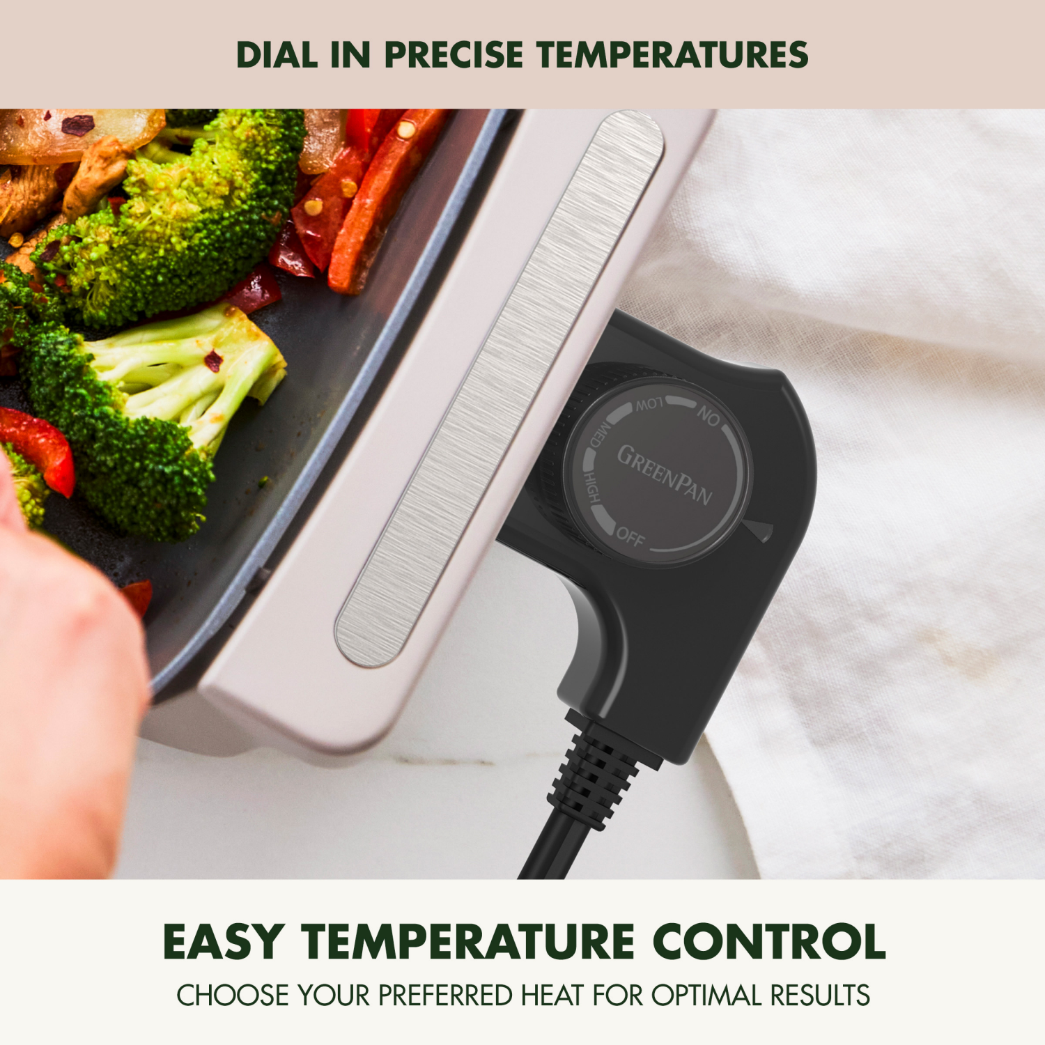 slide 6 of 8, GREEN PAN GreenPan 7-Quart Advanced Electric Skillet Grey, PFAS-Free Ceramic Nonstick, 7 qt