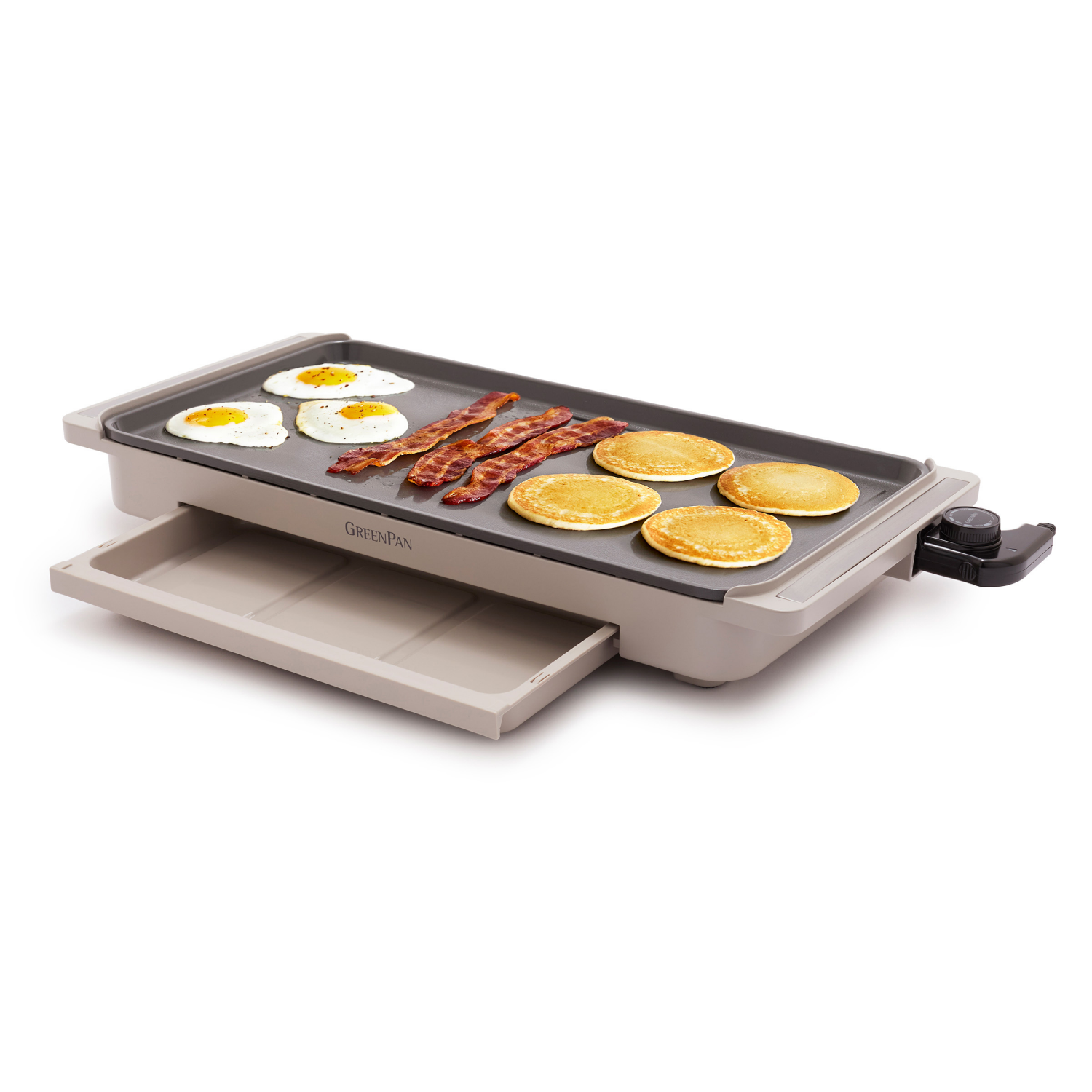 slide 2 of 8, GREEN PAN GreenPan 10"x 20" Ceramic Nonstick Advanced Electric Griddle with Warming Drawer - Clay, 20 in