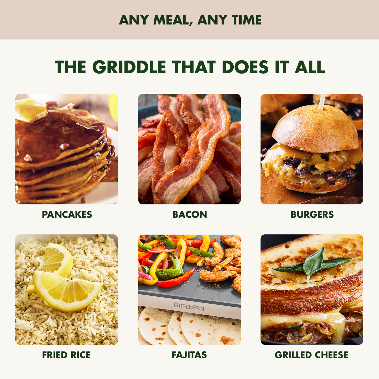 slide 3 of 8, GREEN PAN GreenPan 10"x 20" Ceramic Nonstick Advanced Electric Griddle with Warming Drawer - Clay, 20 in