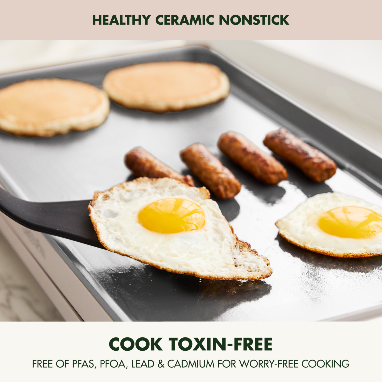 slide 5 of 8, GREEN PAN GreenPan 10"x 20" Ceramic Nonstick Advanced Electric Griddle with Warming Drawer - Clay, 20 in