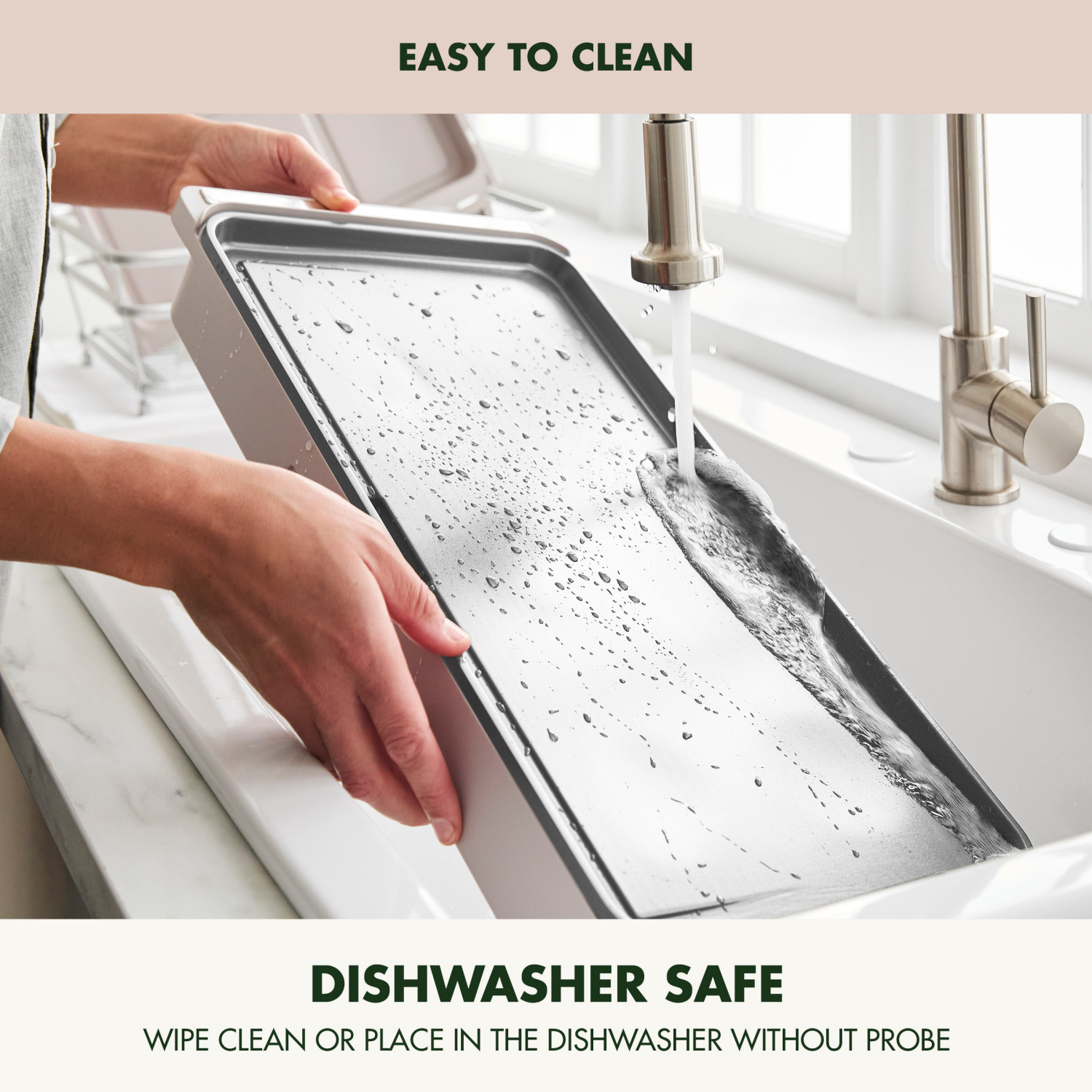 slide 6 of 8, GREEN PAN GreenPan 10"x 20" Ceramic Nonstick Advanced Electric Griddle with Warming Drawer - Clay, 20 in