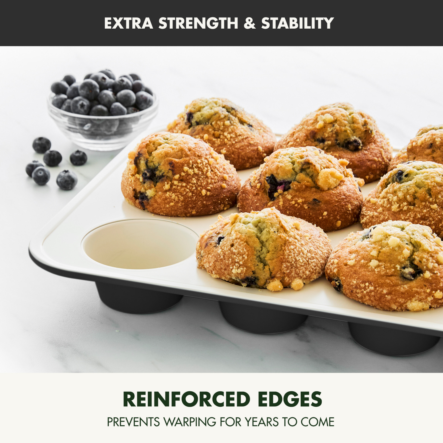 slide 3 of 8, GreenPan 12 Cup Healthy Ceramic Non-Stick Muffin Tin, 1 ct