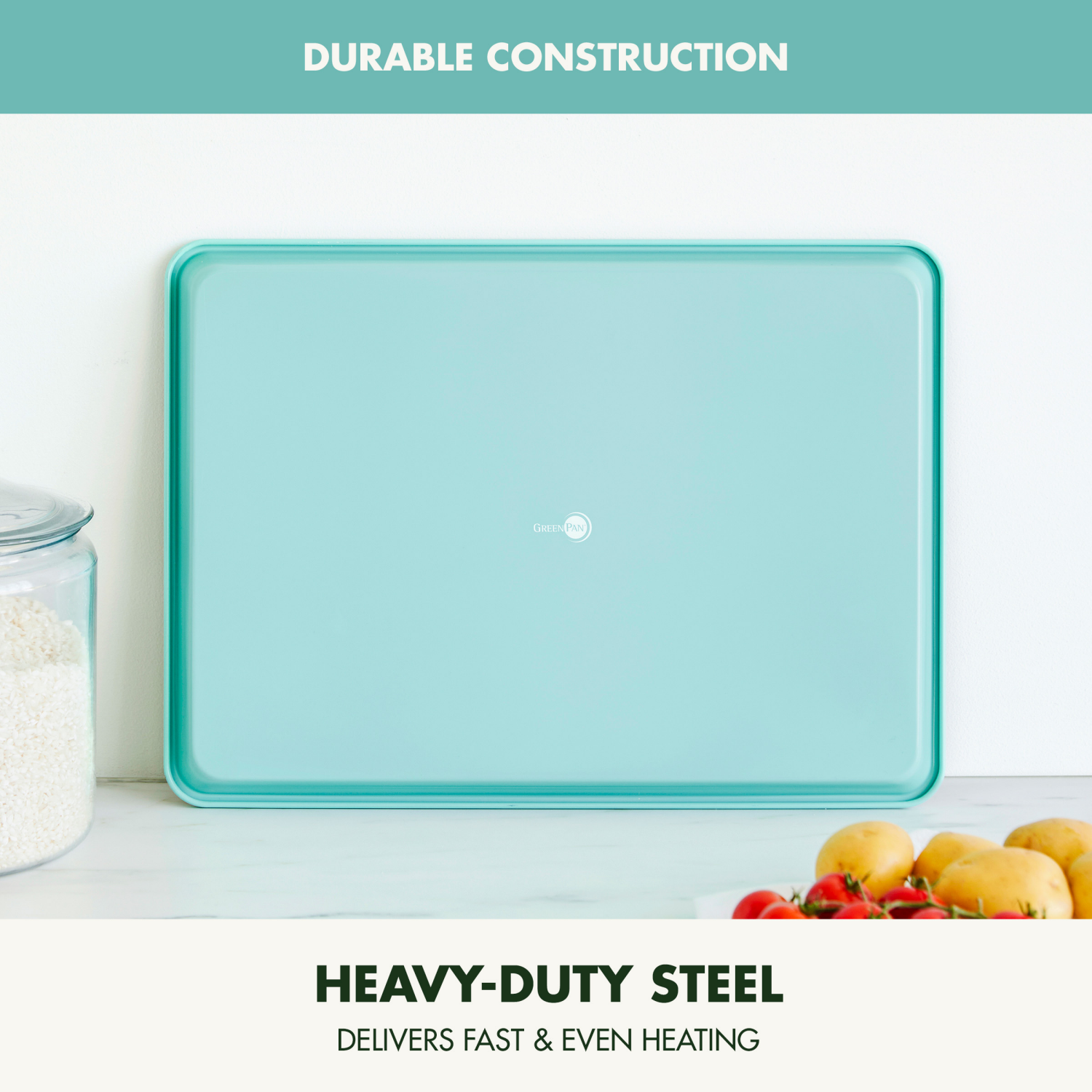 slide 2 of 5, GREEN PAN GreenPan 18"x13" Nonstick Ceramic Cookie Sheet Turquoise, 1 ct