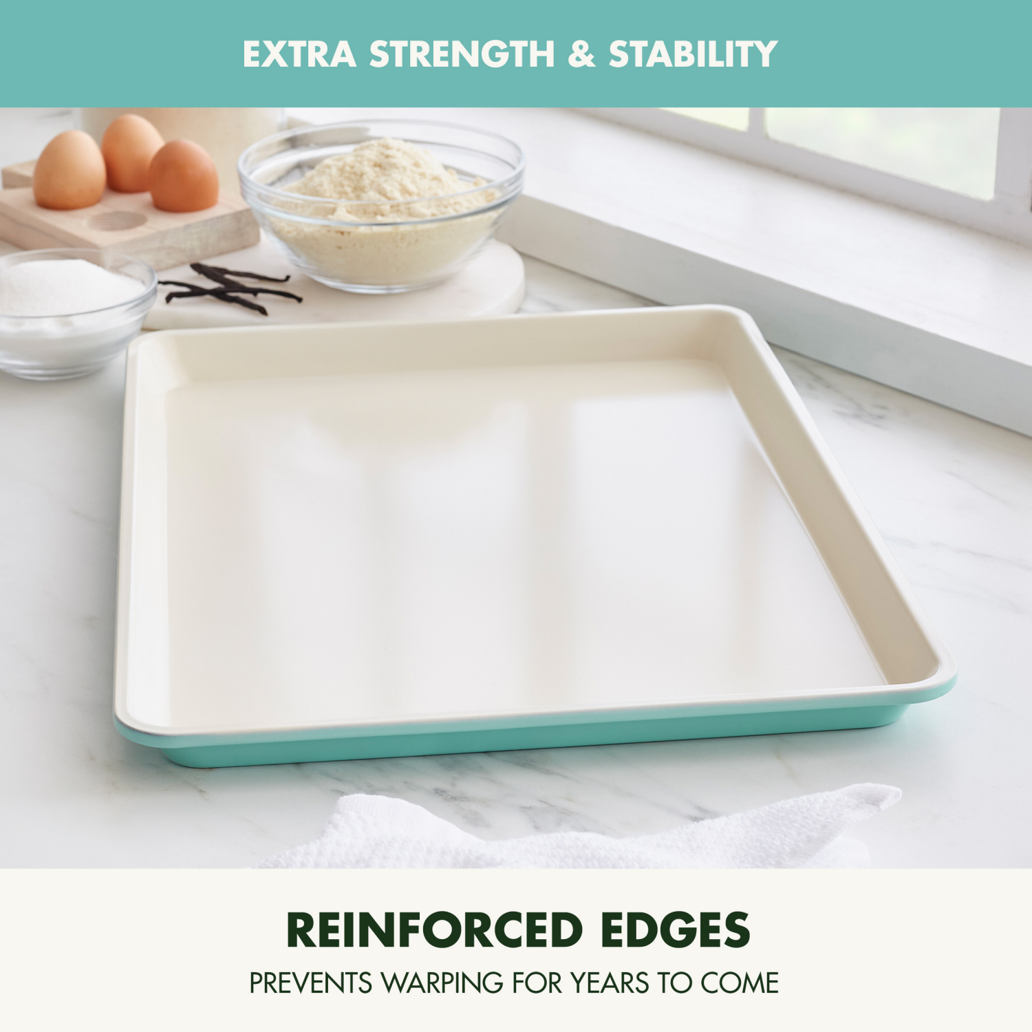 slide 3 of 8, GREEN PAN GreenPan 18"x13" Nonstick Ceramic Cookie Sheet Turquoise, 1 ct