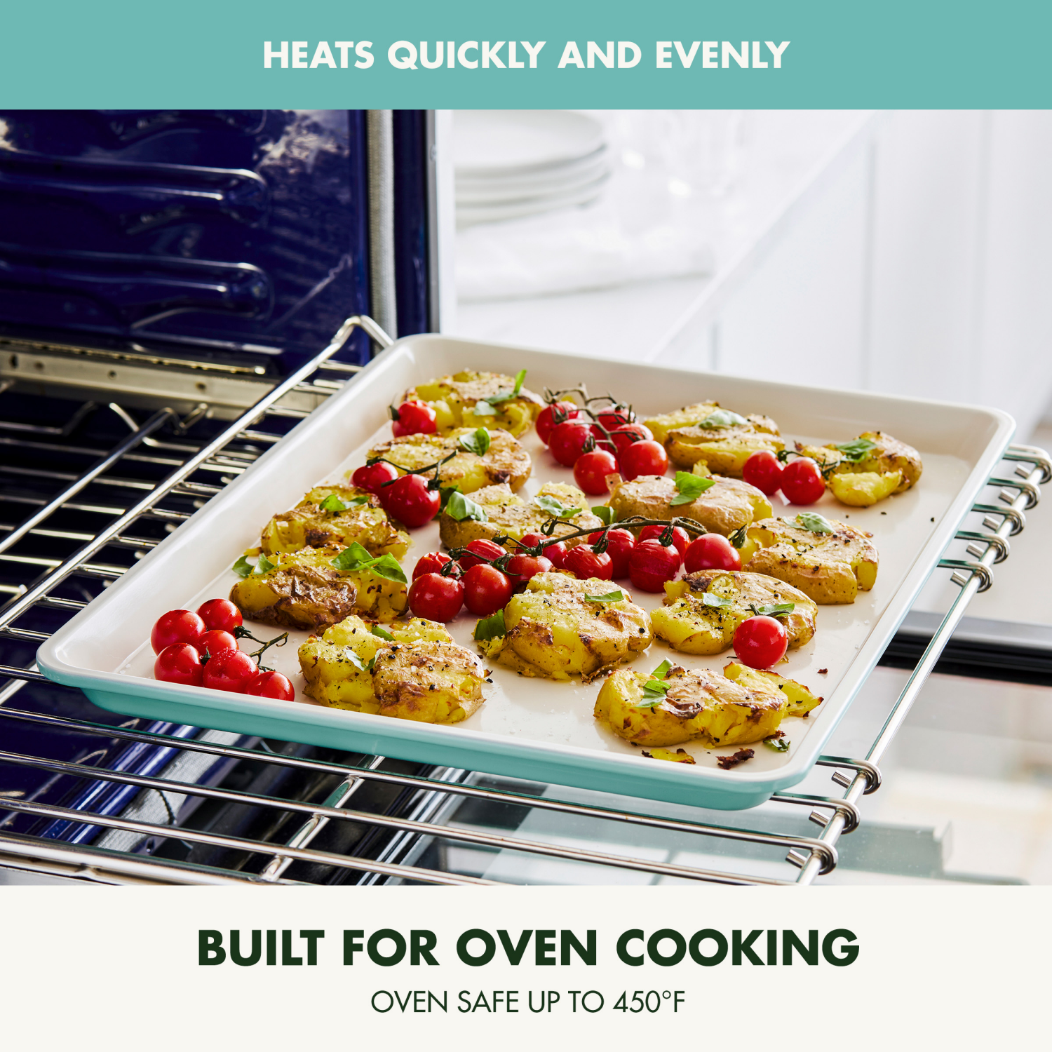 slide 4 of 5, GREEN PAN GreenPan 18"x13" Nonstick Ceramic Cookie Sheet Turquoise, 1 ct