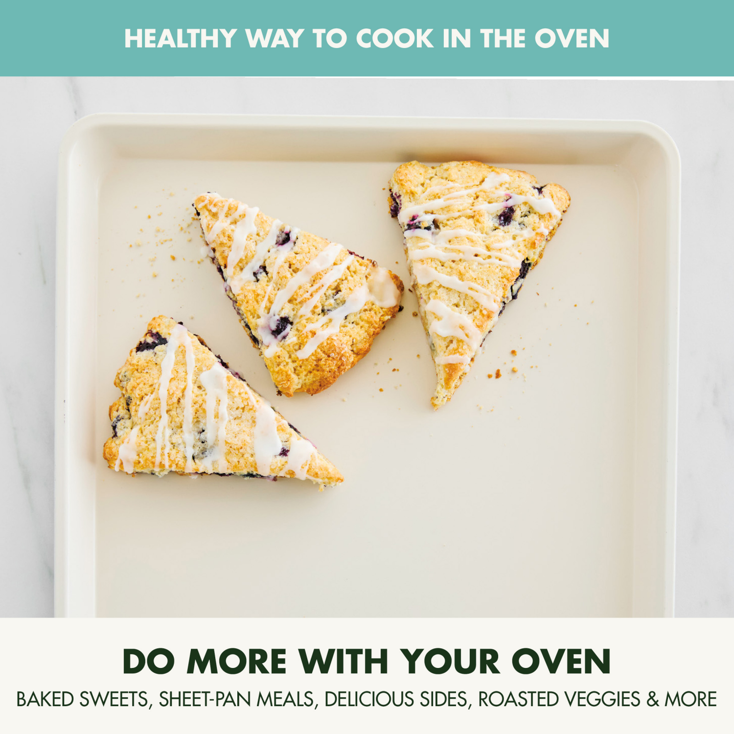 slide 5 of 5, GREEN PAN GreenPan 18"x13" Nonstick Ceramic Cookie Sheet Turquoise, 1 ct