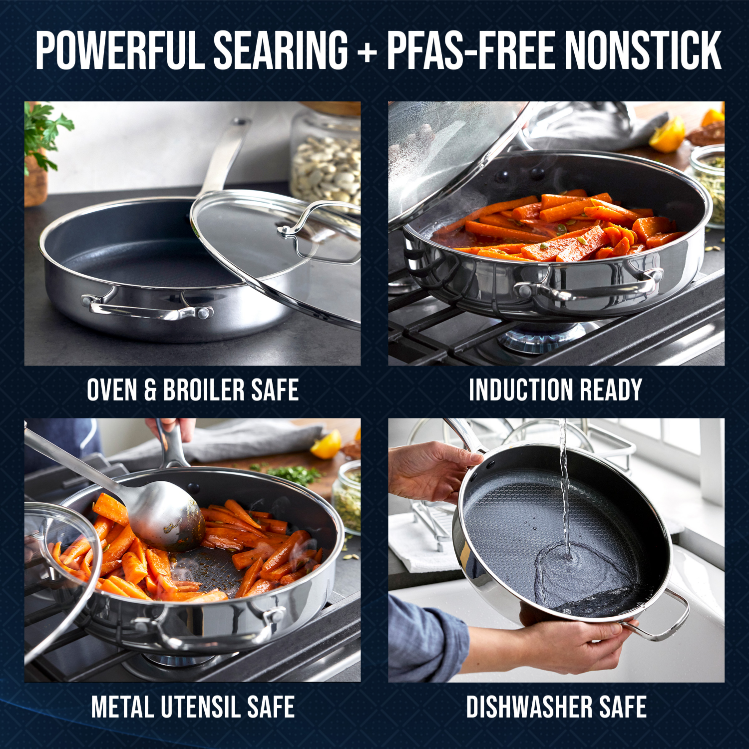 slide 4 of 8, Blue Diamond Bond 4 QT Covered Saute Pan, 4 qt