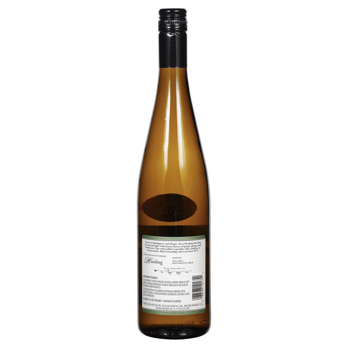 slide 2 of 2, St. Julian Reserve Riesling Wine, 750 ml