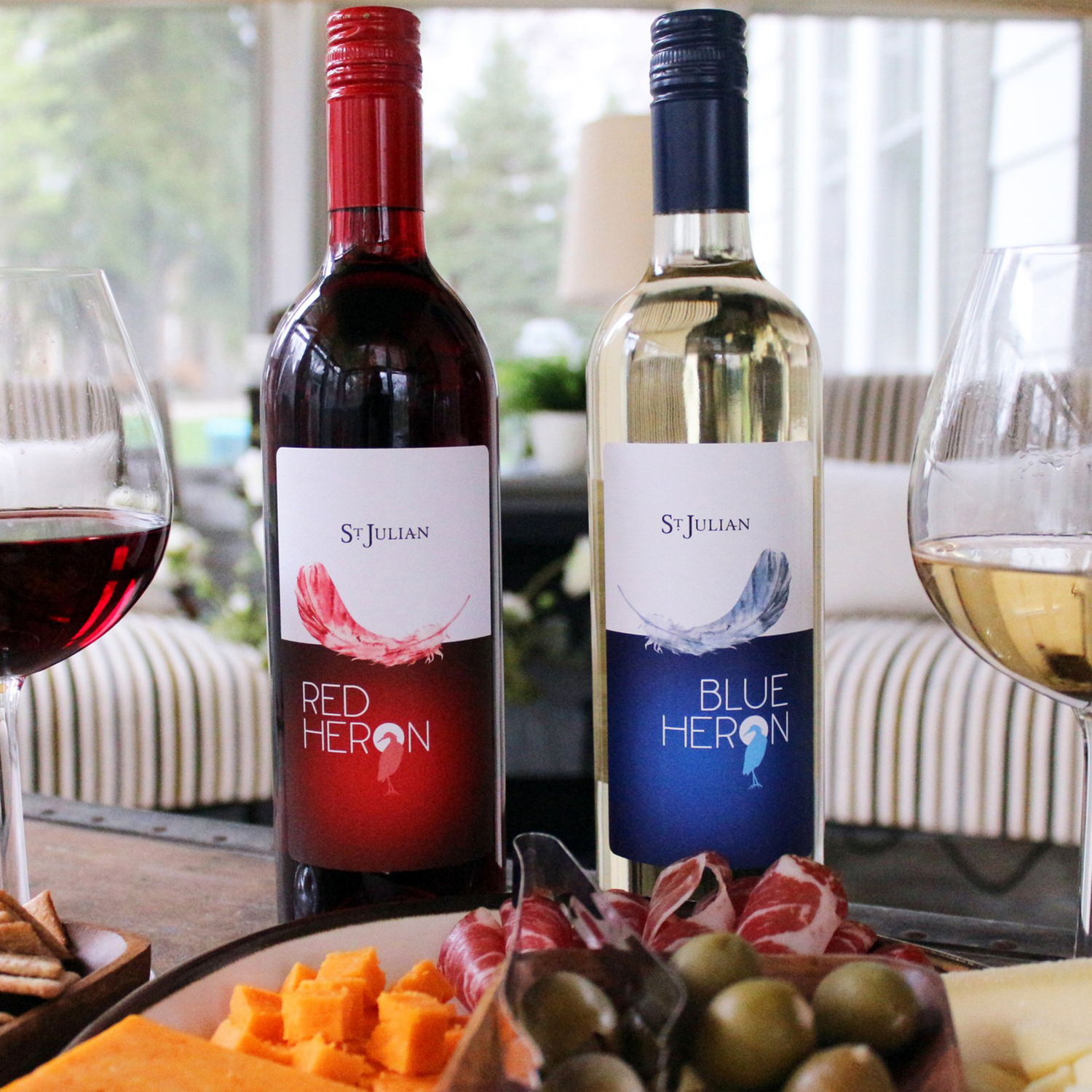 slide 3 of 4, St. Julian Red Heron Wine, 750 ml