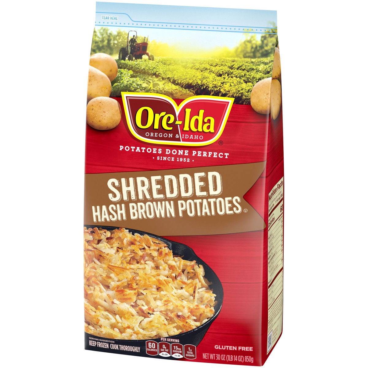 slide 7 of 9, Ore-Ida Shredded Hash Brown Frozen Potatoes, 30 oz Bag, 30 oz