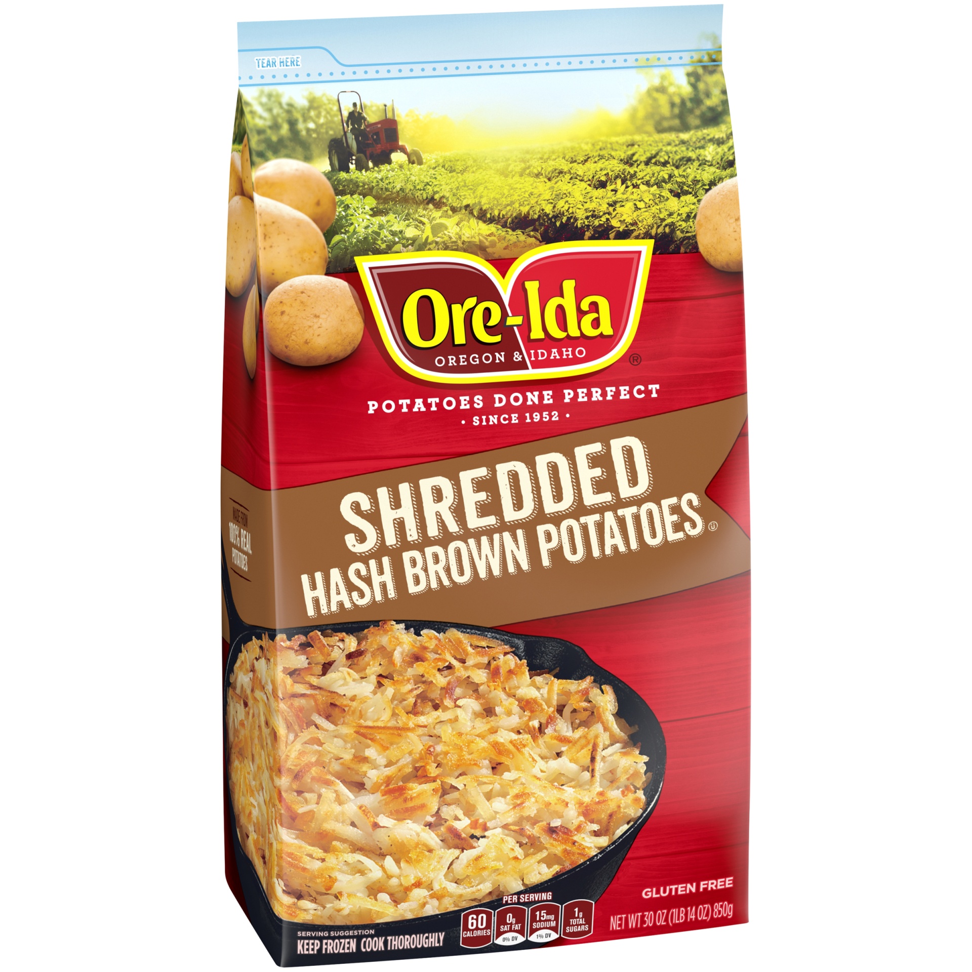 slide 4 of 8, Ore-Ida Shredded Hash Brown Frozen Potatoes, 30 oz