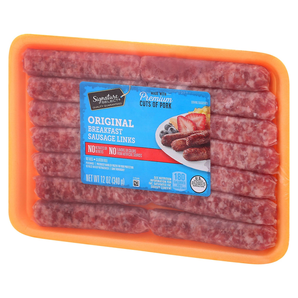 slide 3 of 9, Signature Select Original Breakfast Sausage Links 12 oz Tray, 