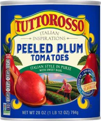 Tuttorosso Italian Style Peeled Plum Tomatoes in Puree 28 oz. Can
