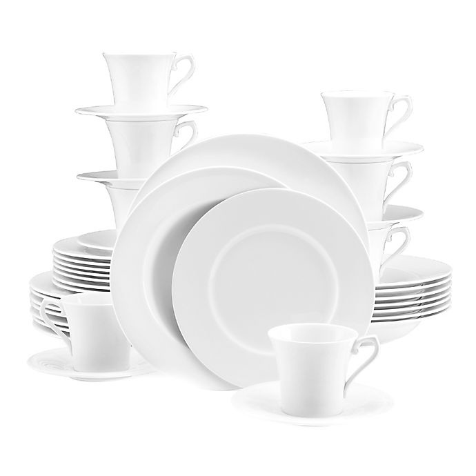 slide 1 of 1, Mikasa Satin White Dinnerware Set, 40 ct