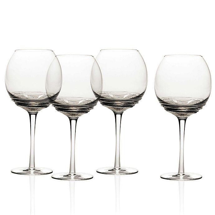 slide 3 of 3, Mikasa Swirl Balloon Glasses - Smoke, 4 ct