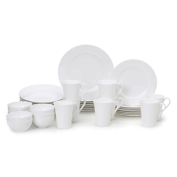 slide 1 of 1, Mikasa Lucerne White Dinnerware Set, 40 ct