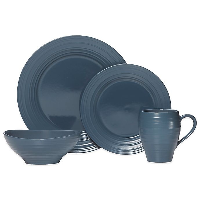 slide 1 of 1, Mikasa Swirl Place Setting - Blue, 4 ct