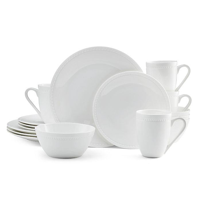 slide 1 of 1, Mikasa Loria Dinnerware Set - White, 16 ct