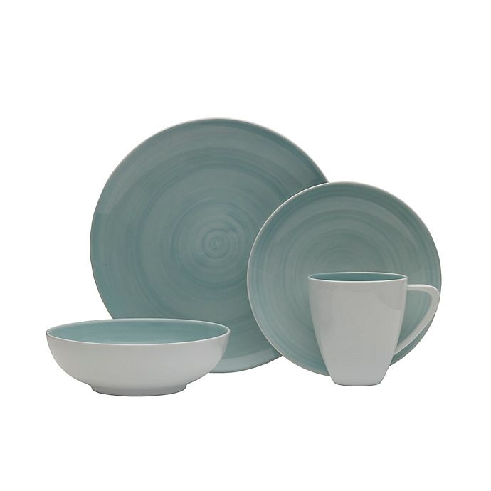 slide 2 of 2, Mikasa Savona Dinnerware Set - Teal, 16 ct