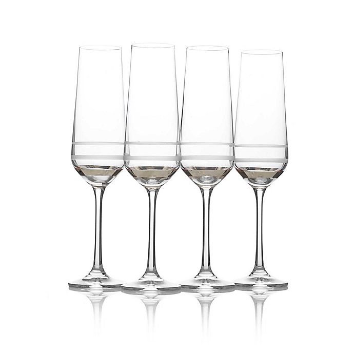 slide 2 of 2, Mikasa Lux Flute Glasses - Platinum, 4 ct