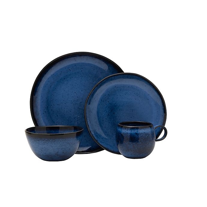 slide 1 of 1, Mikasa Shea Blue Place Setting, 4 ct