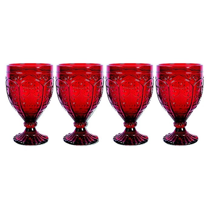 slide 2 of 2, Fitz and Floyd Trestle Goblets - Red, 4 ct