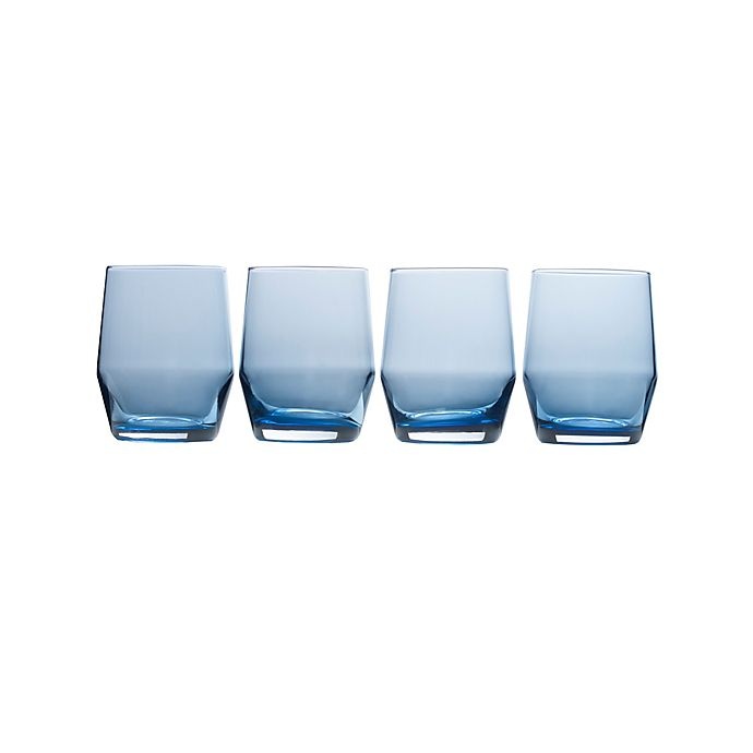 slide 2 of 2, Mikasa Swirl Edge Double Old Fashioned Glasses - Blue, 4 ct