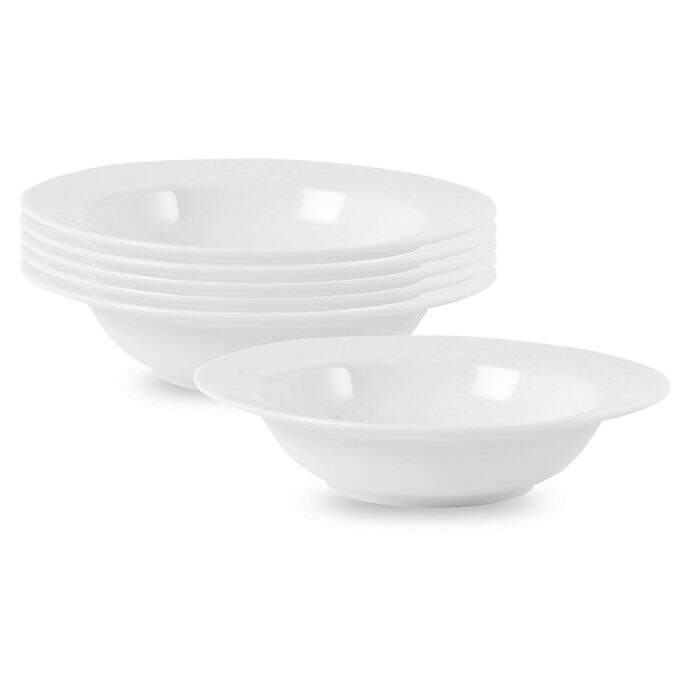 slide 2 of 3, Everyday White by Fitz and Floyd Rim Soup Bowls, 6 ct