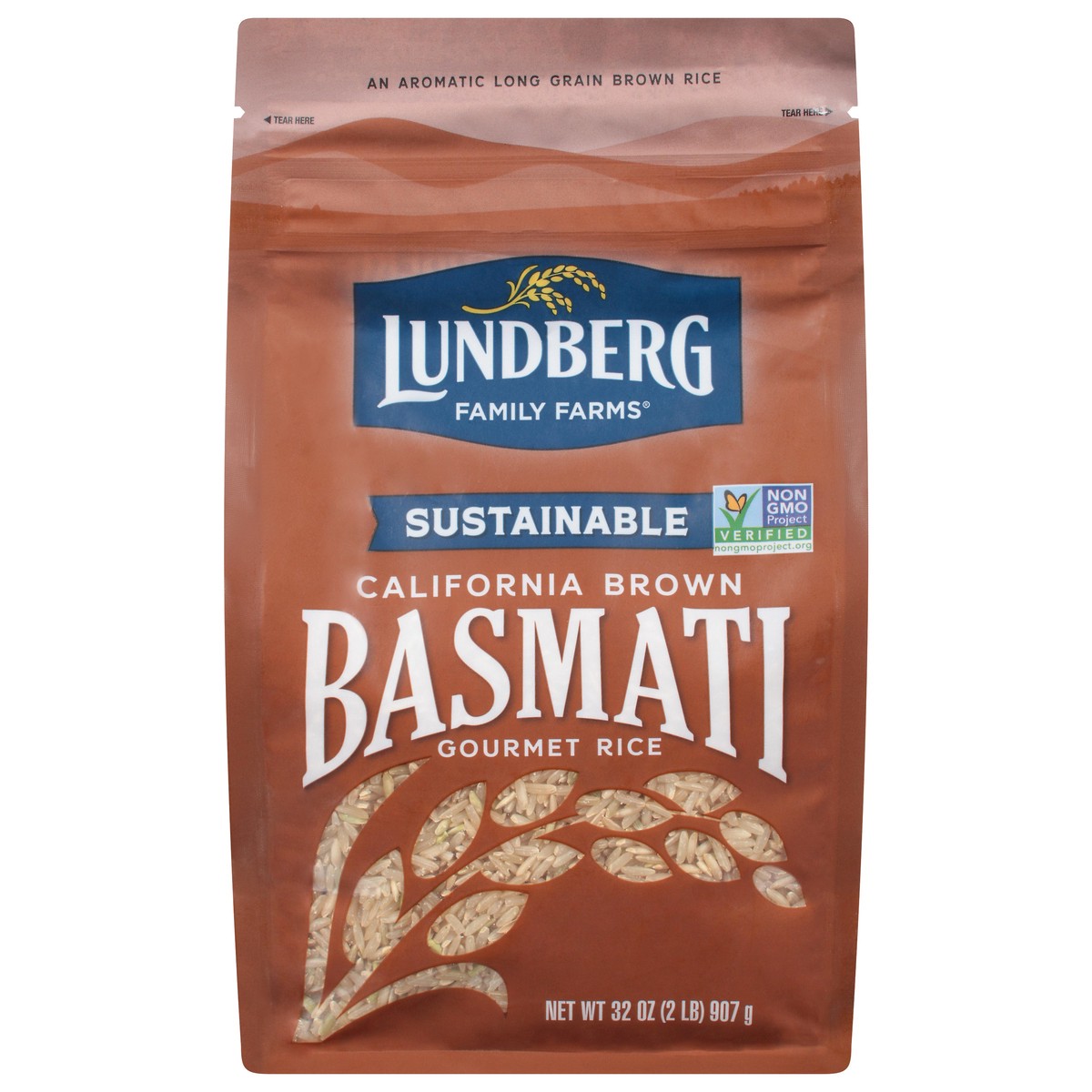 slide 1 of 9, Lundberg Family Farms Sustainable California Brown Basmati Gourmet Rice 32 oz, 
