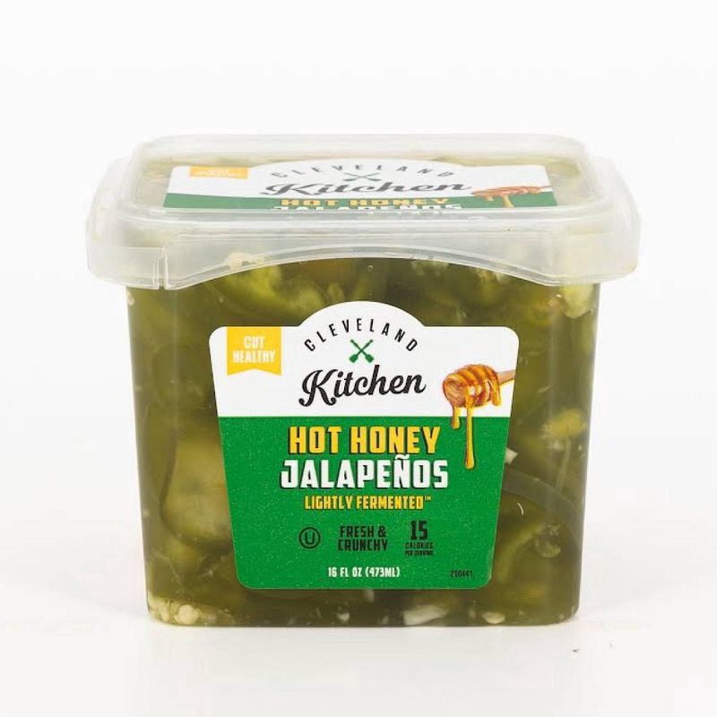 slide 1 of 3, Cleveland Kitchen Lightly Fermented Hot Honey Jalapenos 16 fl oz, 16 fl oz