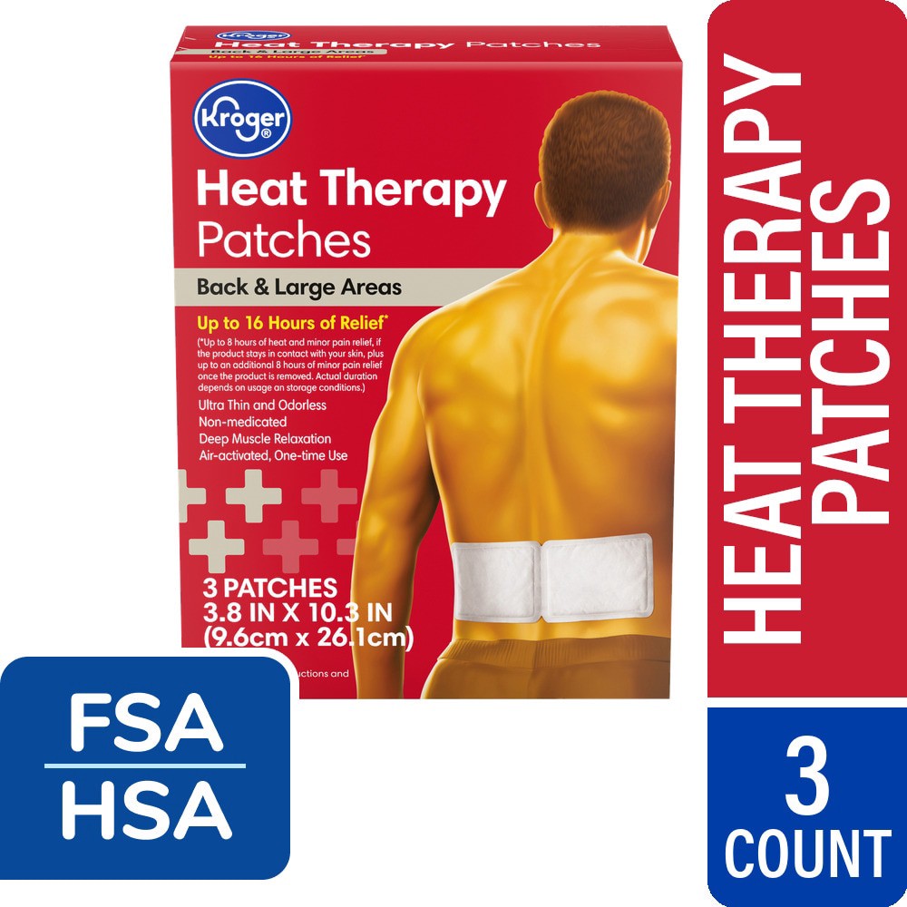 slide 1 of 5, Kroger Back & Large Areas Heat Therapy Patches, 3 ct
