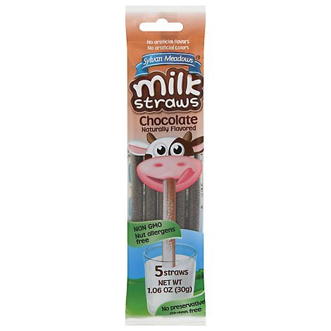 slide 1 of 1, Syvan Meadows Milk Straws Chocolate - EA, 1 ct