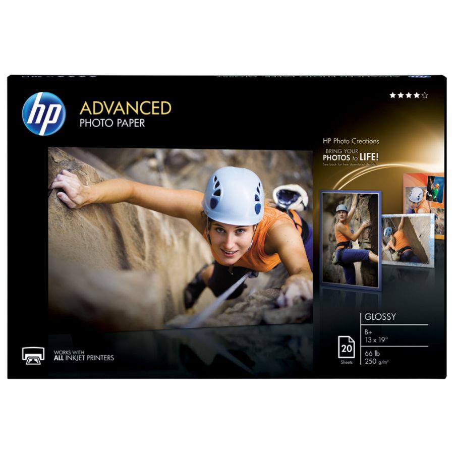 slide 2 of 3, HP Advanced Photo Paper, 20 ct; 13 in x 19 in