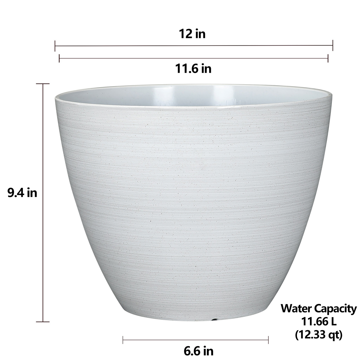 slide 4 of 5, Cadiz Planter,12 in×9.4 in, White, 12 in