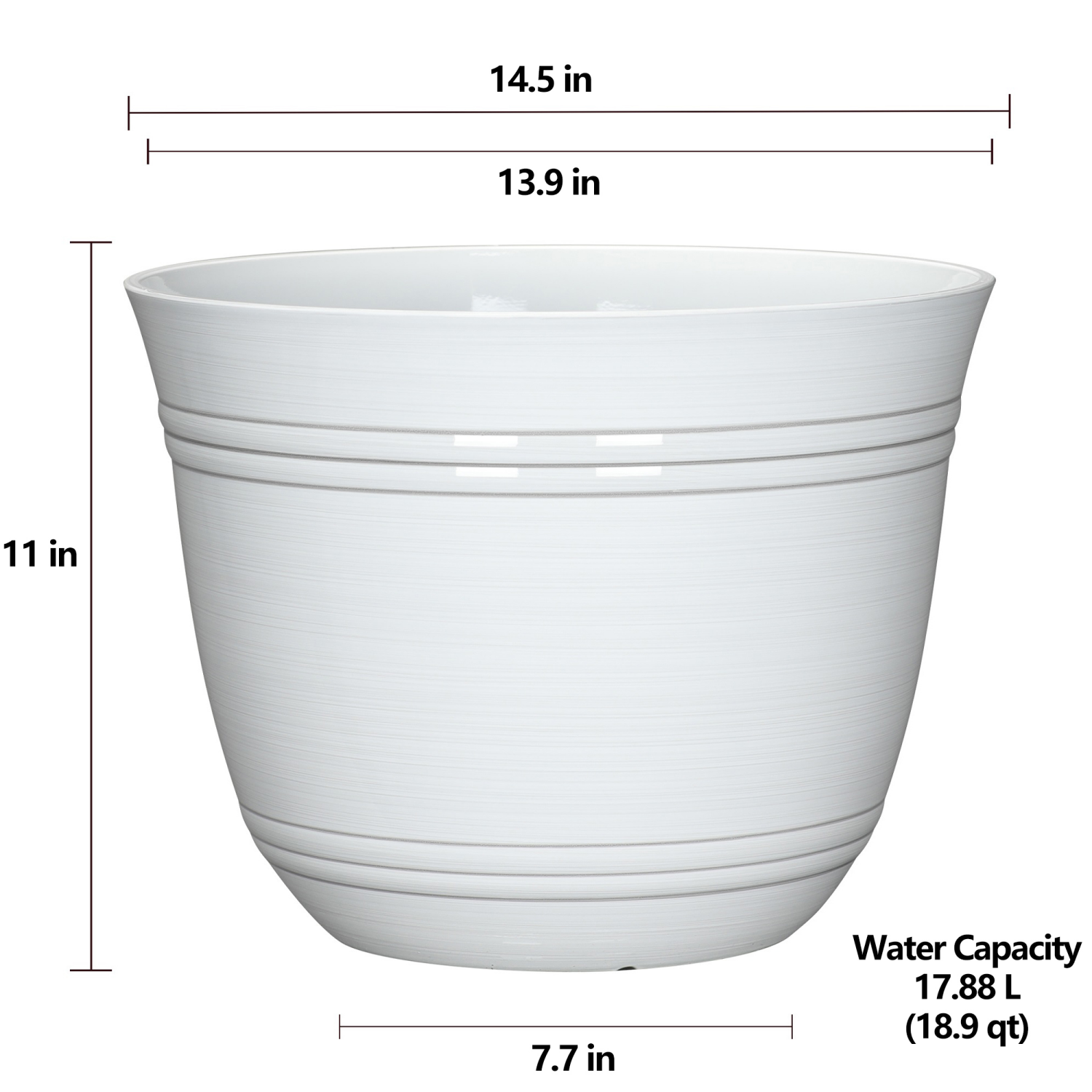 slide 4 of 5, Galileo Planter, 14.5 in×11 in, White, 14.5 in