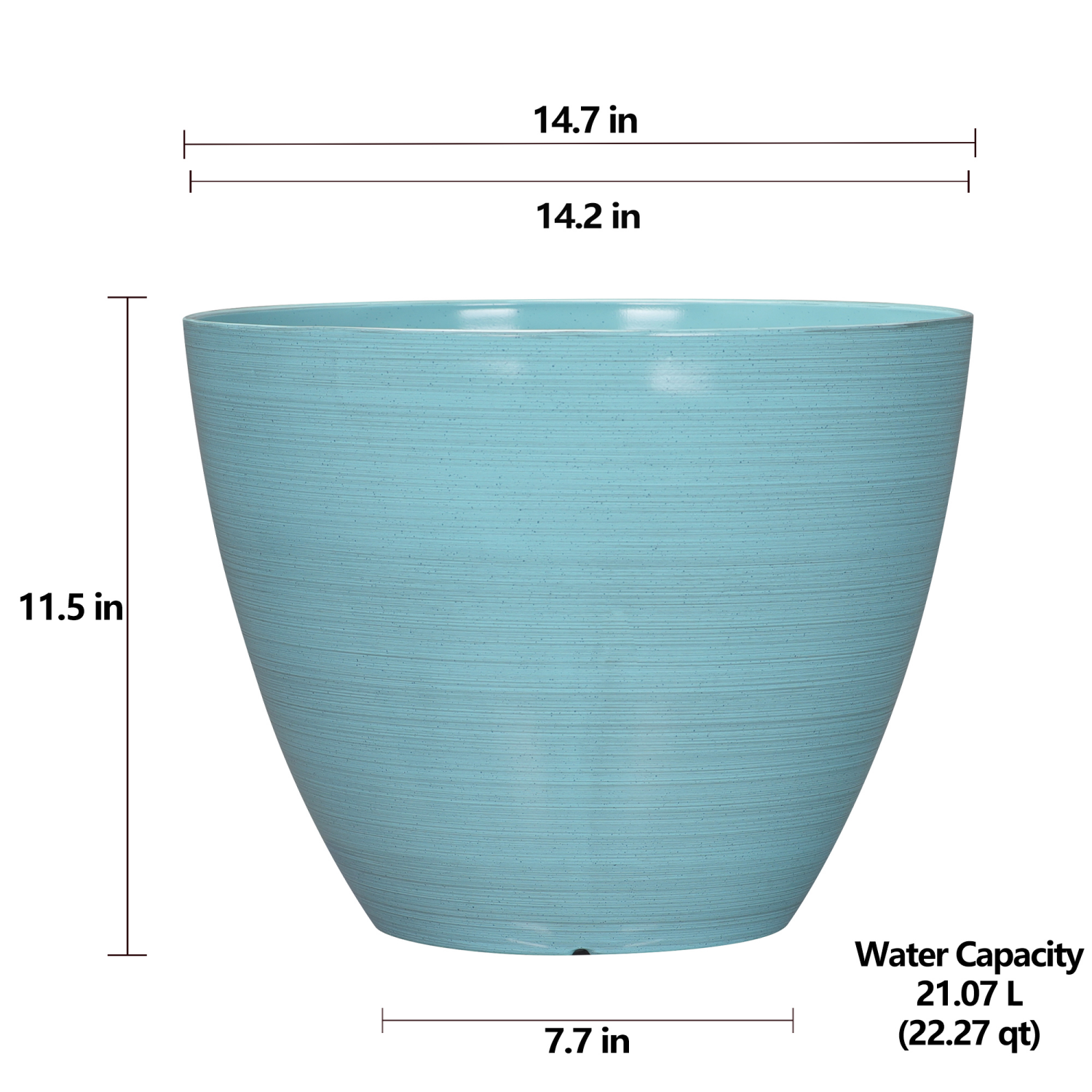 slide 4 of 4, Cadiz Planter, 14.7 in x 11.5 in, Soft Teal, 14.6 in