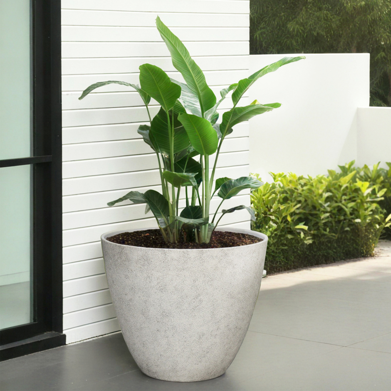 slide 3 of 4, Faux Concrete Planter, 12 in x 9.4 in, Stone, 12 in