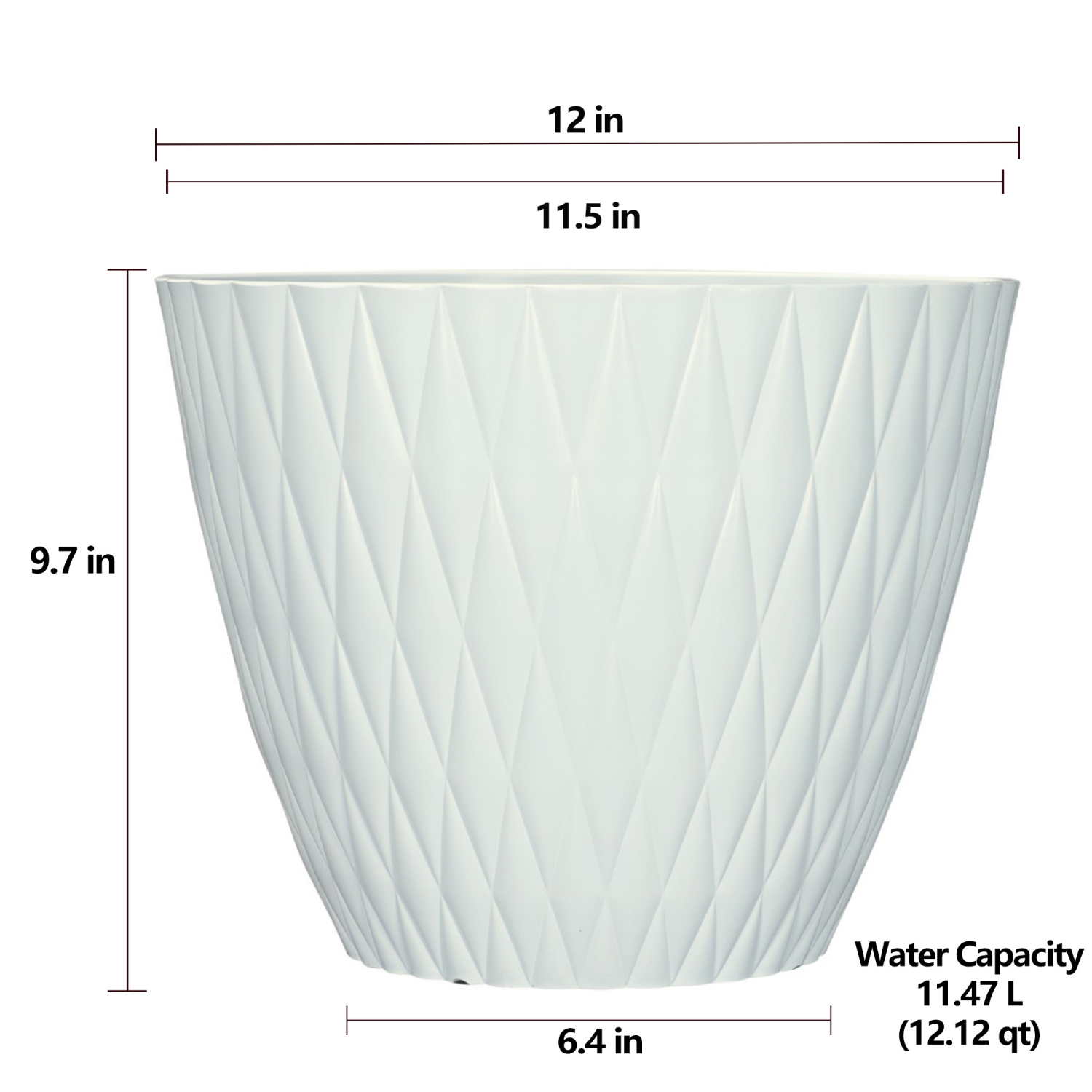 slide 4 of 4, Tufted Planter, 12 in x 9.7 in, White, 12 in