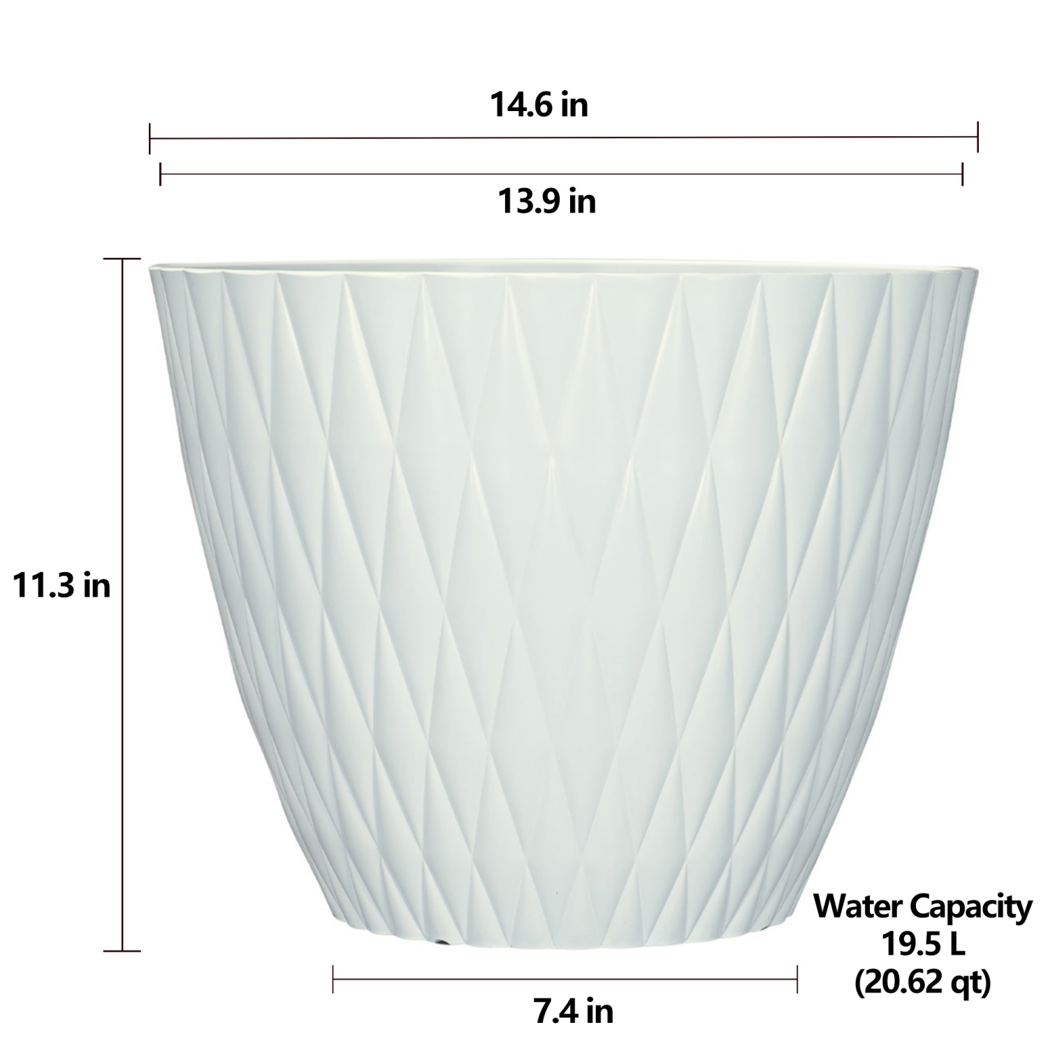 slide 4 of 4, Tufted Planter, 14.6 in x 11.3 in, White, 14.6 in