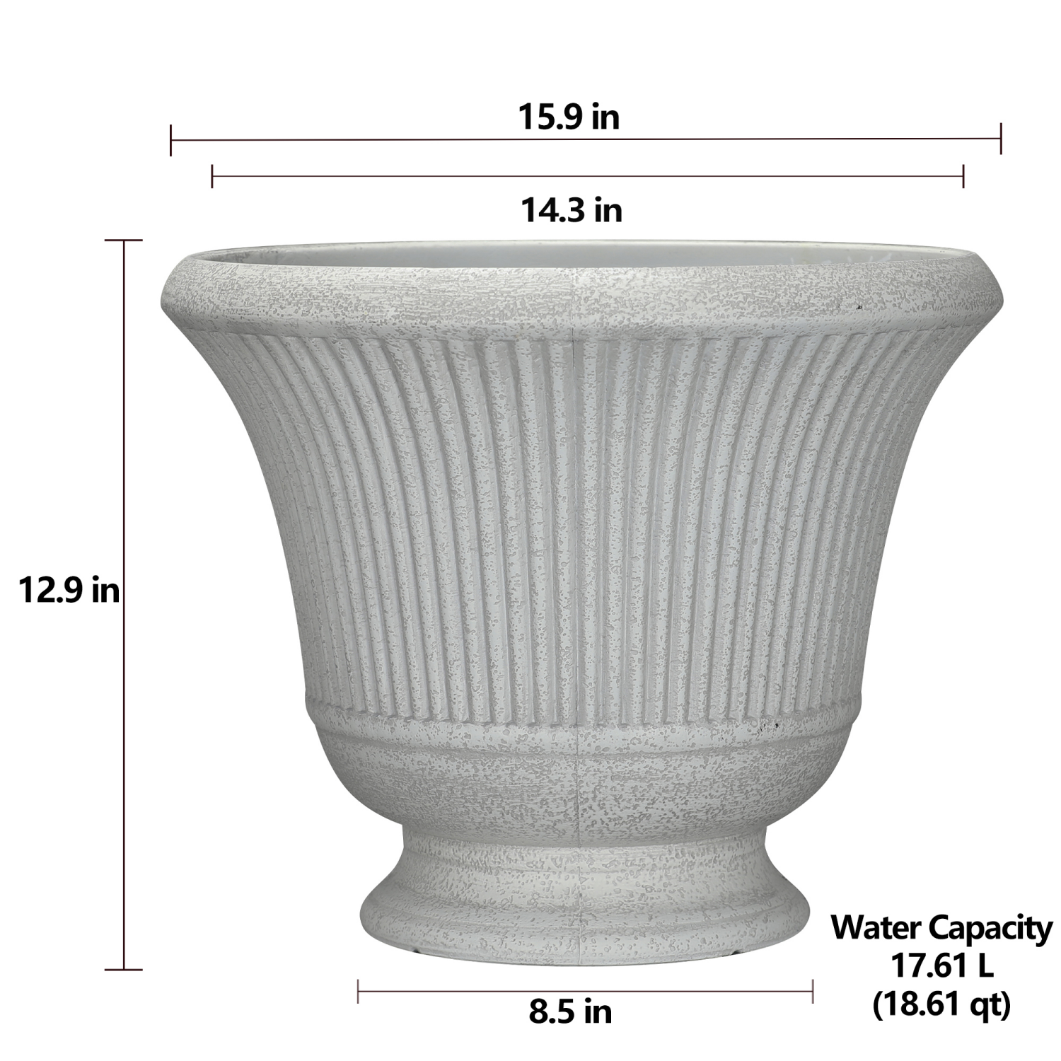 slide 4 of 4, Pedestal Planter, 15.9 in x 12.9 in, Stone, 15.9 in
