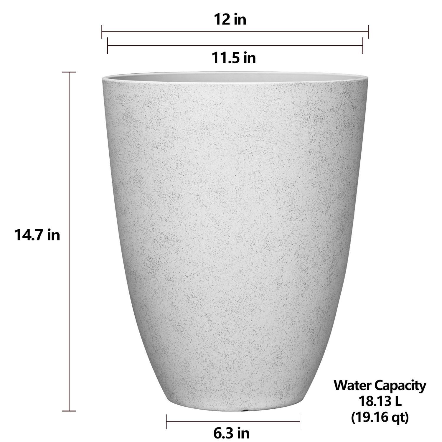 slide 4 of 4, Tall Egg Planter, 12 in x 14.7 in, Stone, 12 in