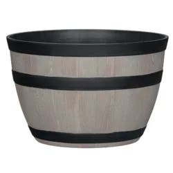 Whiskey Barrel Planter, 12 in x 7.8 in, Ash