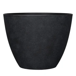 Faux Concrete Planter, 17.3 in x 14.5 in, Black