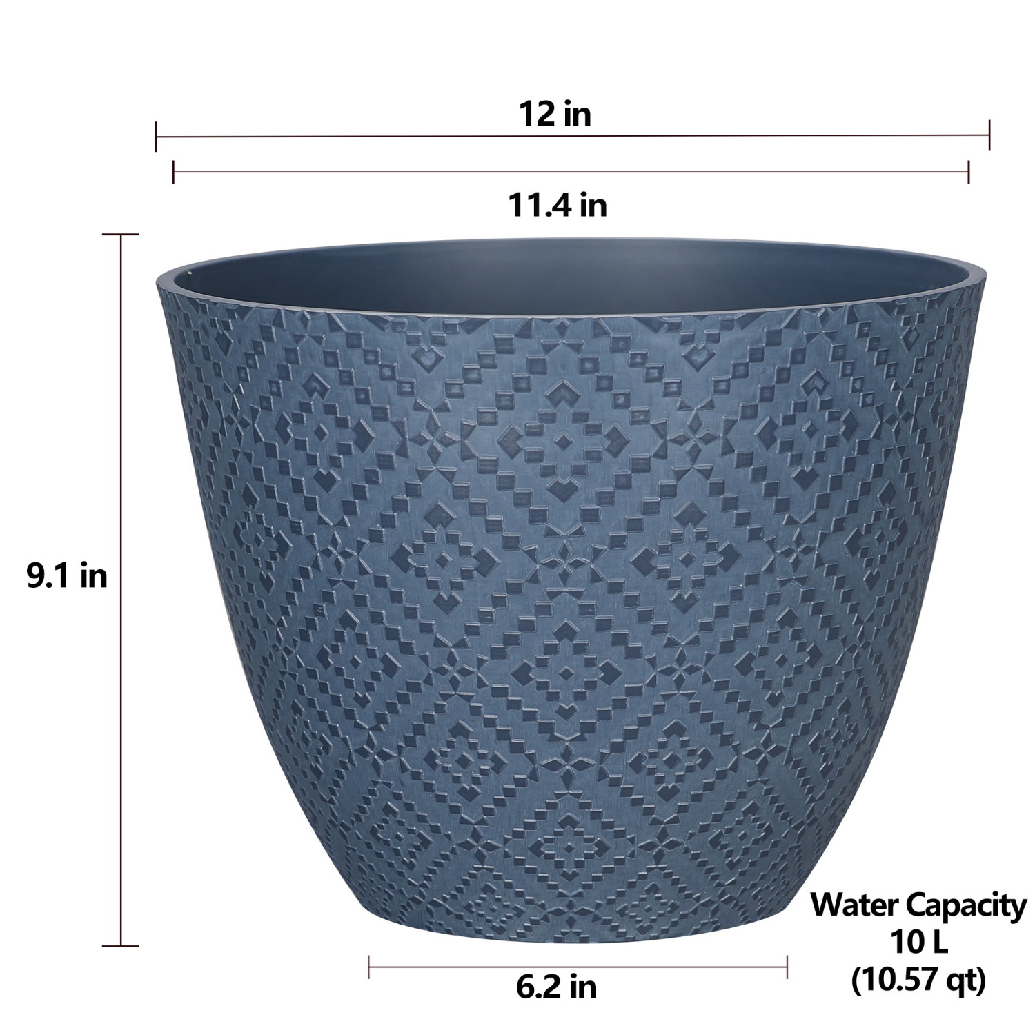 slide 4 of 4, Dylan Wash Finish Planter, 12 in x 9.1 in, Blue, 12 in