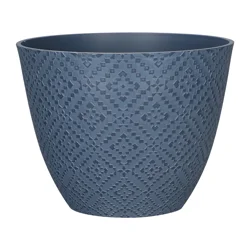 Dylan Wash Finish Planter, 12 in x 9.1 in, Blue