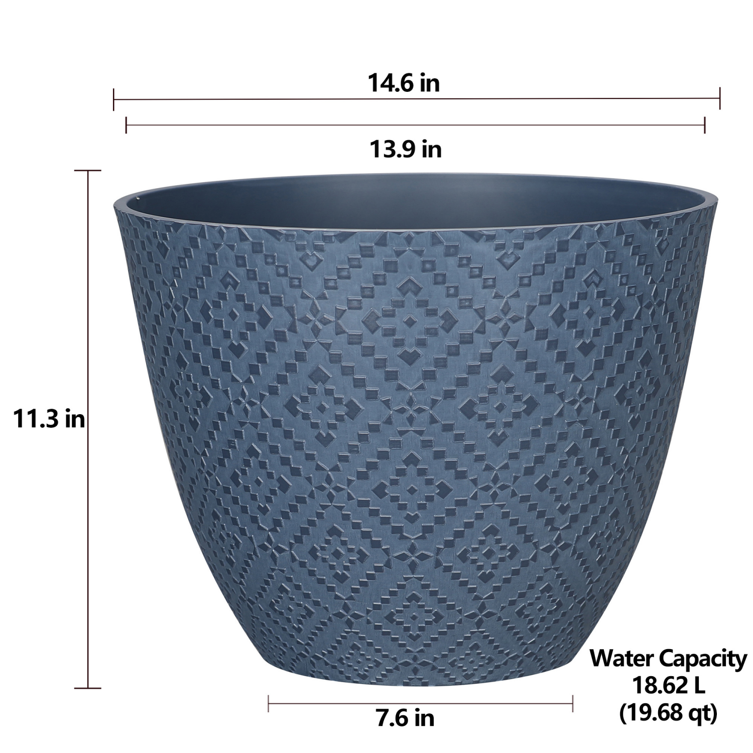 slide 4 of 4, Dylan Wash Finish Planter, 14.6 in x 11.3 in, Blue, 14.6 in
